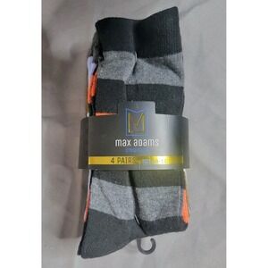 Max Adams‎ Crew Socks 4 Pairs size 10-13 Brand New Multicolor